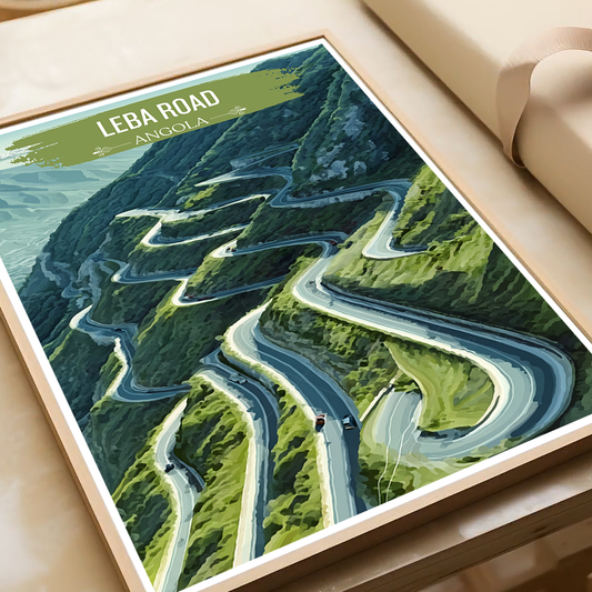 Leba Road - Angola - Travel Poster Vintage Style Wall Art Print - Art Print - Travel Art Poster