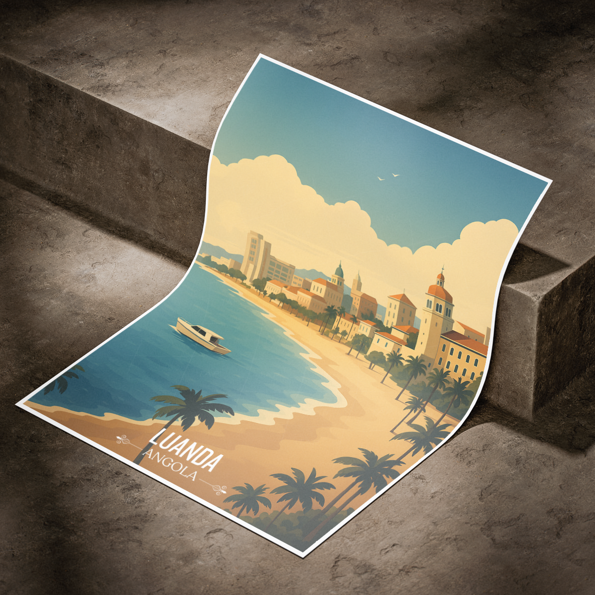 Luanda - Angola - Travel Poster Vintage Style Wall Art Print - Art Print - Travel Art Poster