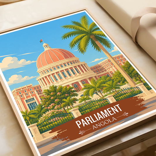 Parliament - Angola - Travel Poster Vintage Style Wall Art Print - Art Print - Travel Art Poster