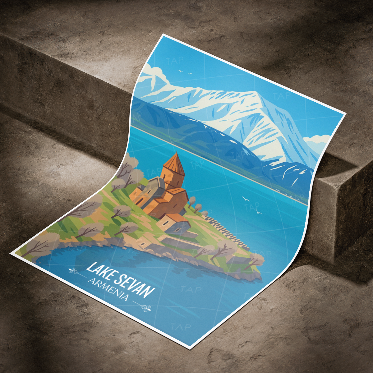 Lake Sevan - Armenia - Travel Wall Art Print - Art Print - Travel Art Poster