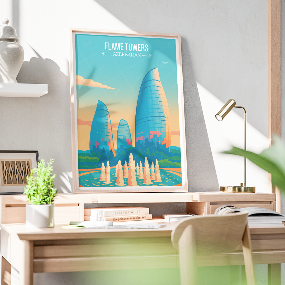 Flame Towers - Azerbaijan - Travel Wall Art Print - Art Print - Travel Art Poster