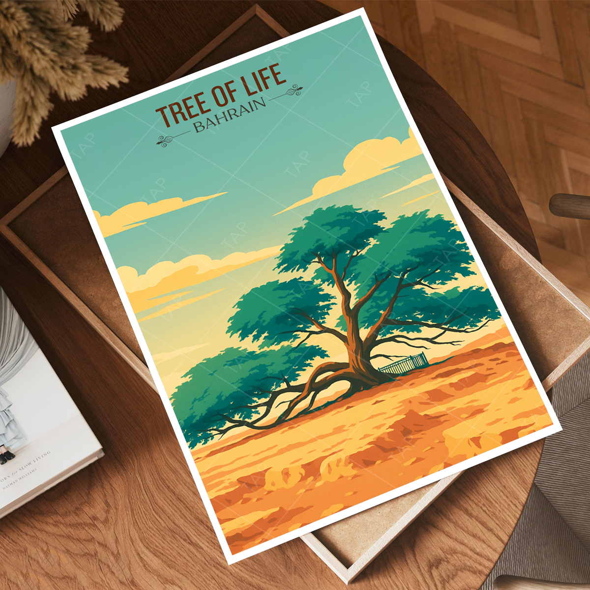 Tree of Life - 400 Years Old Tree Without Water - Bahrain - Travel Wall Art Print - Art Print - Travel Art Poster