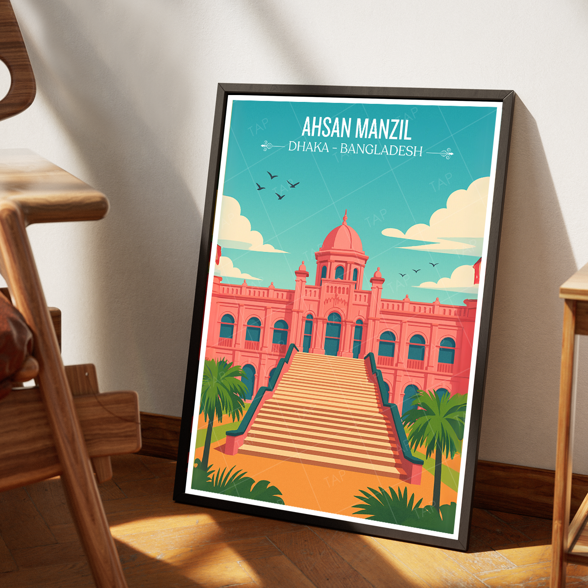 Ahsan Manzil - Bangladesh - Travel Wall Art Print - Art Print - Travel Art Poster