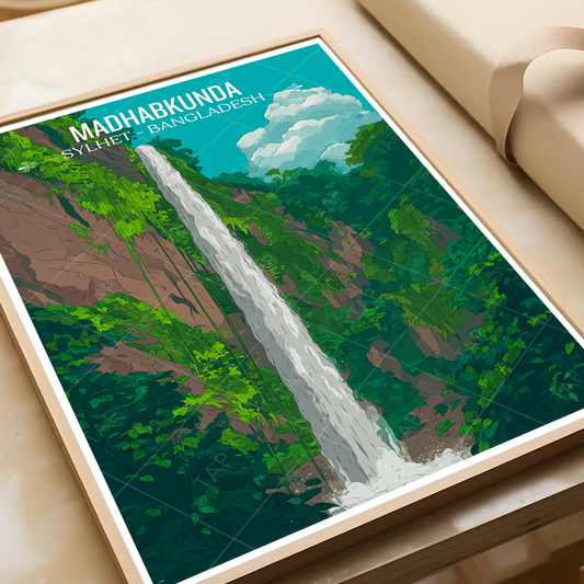 Madhabkunda Waterfall - Sylhet - Bangladesh - Travel Wall Art Print - Art Print - Travel Art Poster