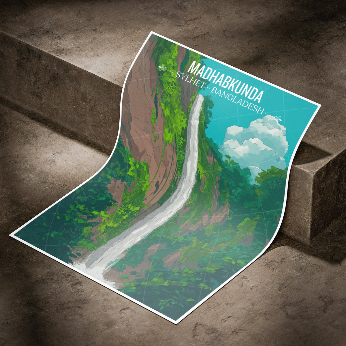 Madhabkunda Waterfall - Sylhet - Bangladesh - Travel Wall Art Print - Art Print - Travel Art Poster