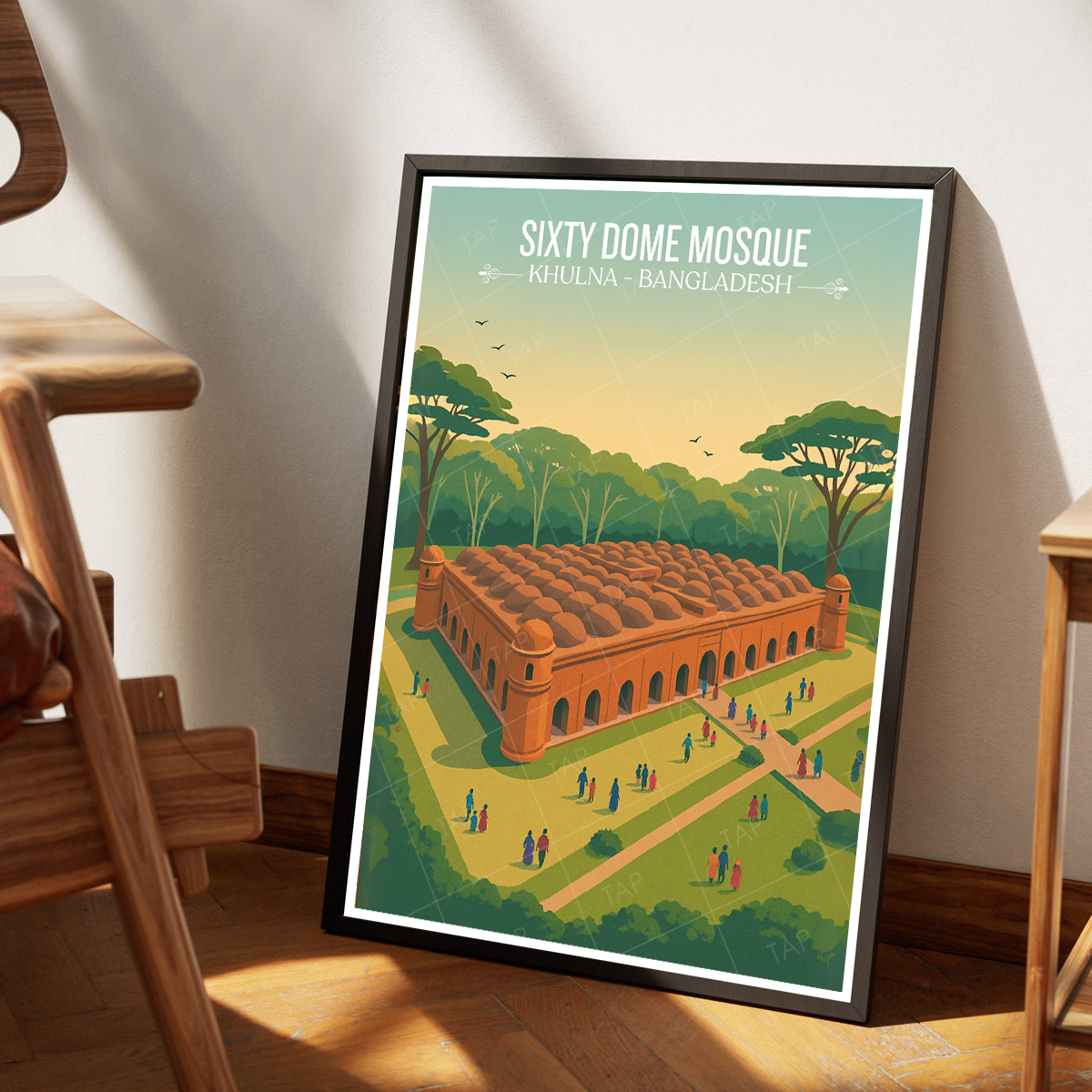 Sixty Dome Mosque - Khulna - Bangladesh - Travel Wall Art Print - Art Print - Travel Art Poster
