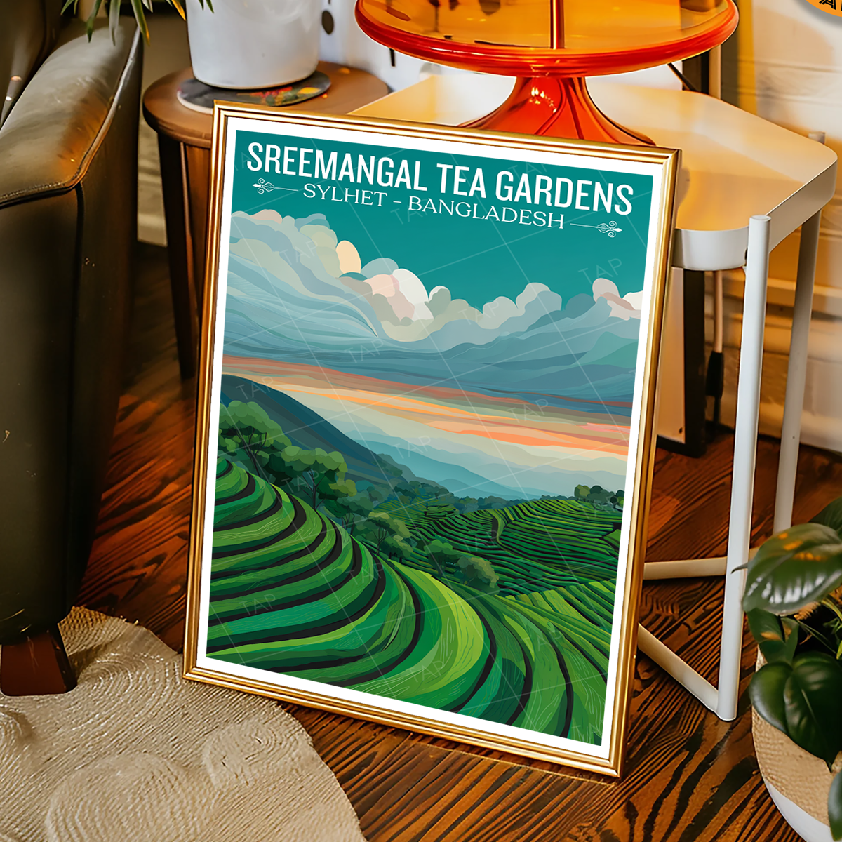 Sreemangal Tea Gardens - Sylhet - Bangladesh - Travel Wall Art Print - Art Print - Travel Art Poster