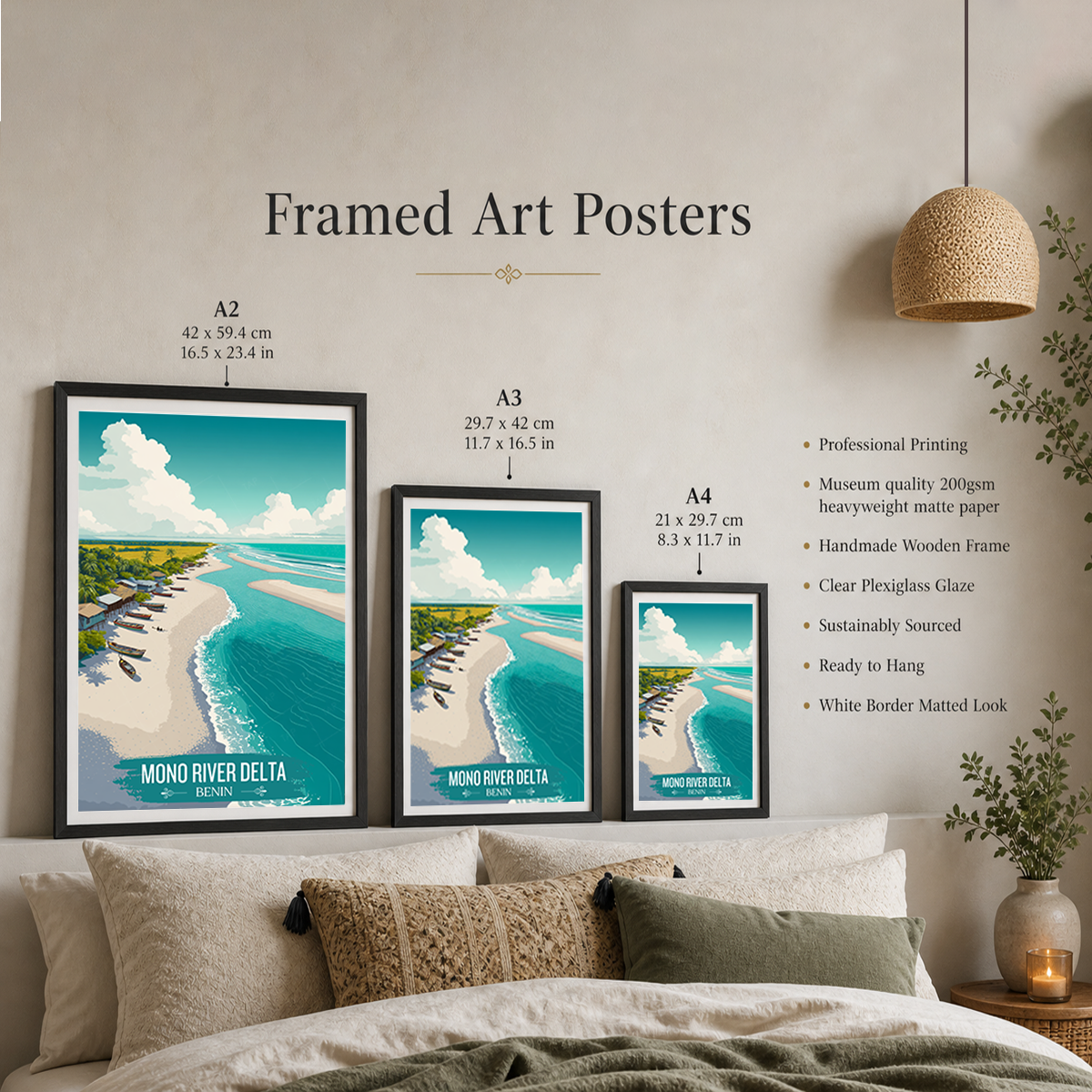 Mono River Delta - Benin - Travel Poster Vintage Style Wall Art Print - Travel Art Poster Print