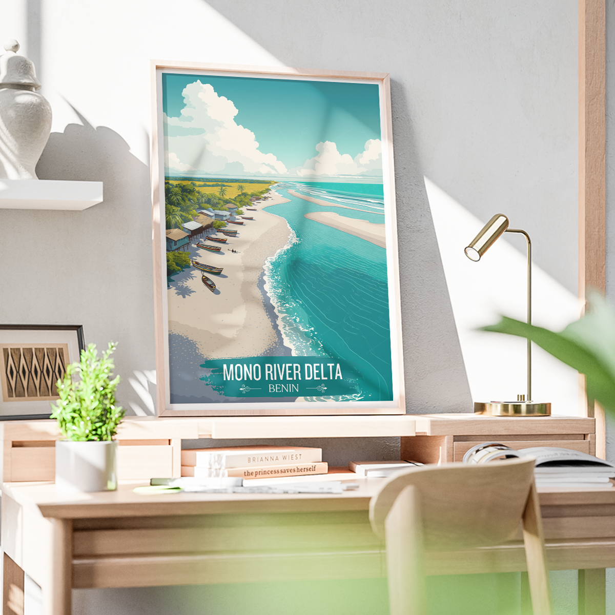 Mono River Delta - Benin - Travel Poster Vintage Style Wall Art Print - Travel Art Poster Print
