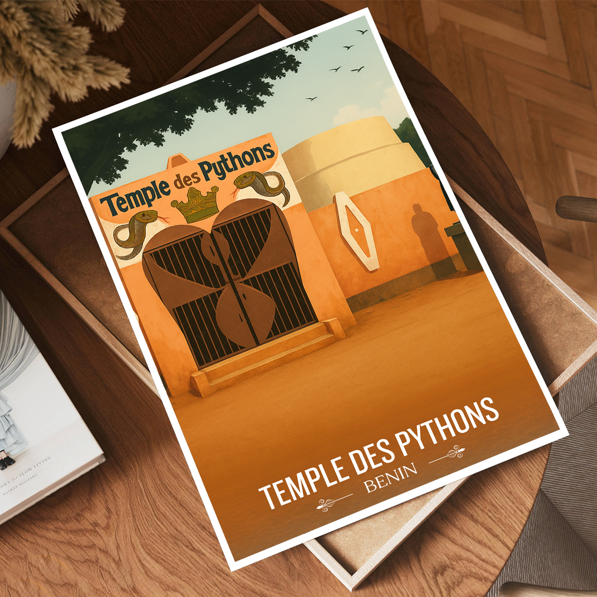 Temple des Pythons - Benin - Travel Poster Vintage Style Wall Art Print - Travel Art Poster Print