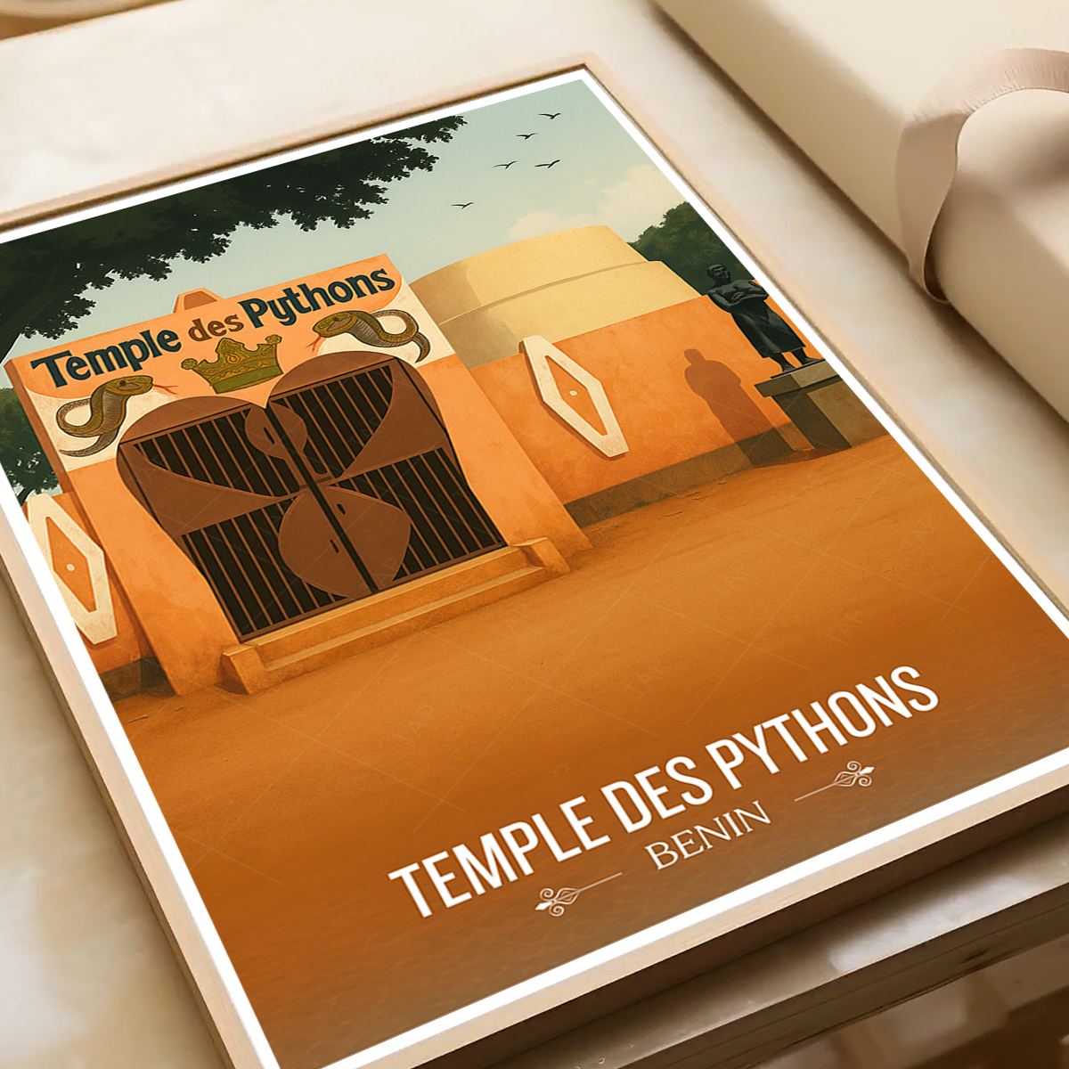 Temple des Pythons - Benin - Travel Poster Vintage Style Wall Art Print - Travel Art Poster Print