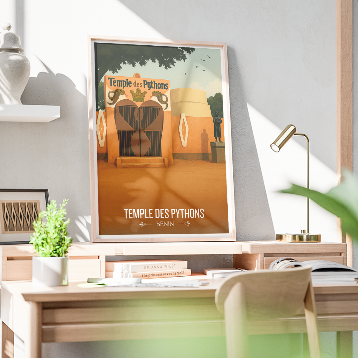 Temple des Pythons - Benin - Travel Poster Vintage Style Wall Art Print - Travel Art Poster Print