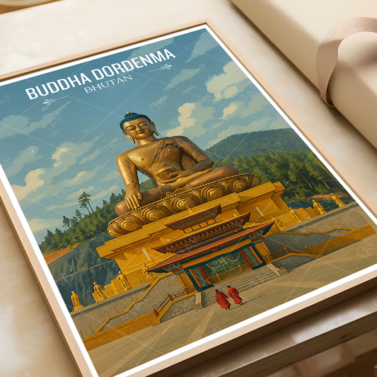 Buddha Dordenma - Bhutan - Travel Wall Art Print - Art Print - Travel Art Poster