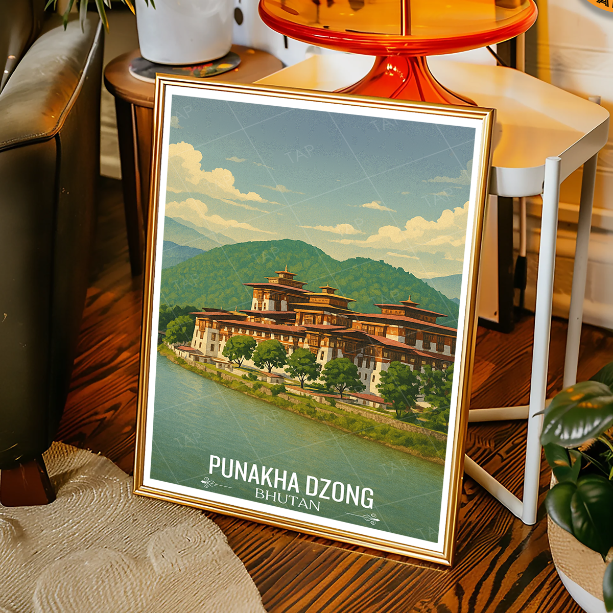 Punakha Dzong - Bhutan - Travel Wall Art Print - Art Print - Travel Art Poster
