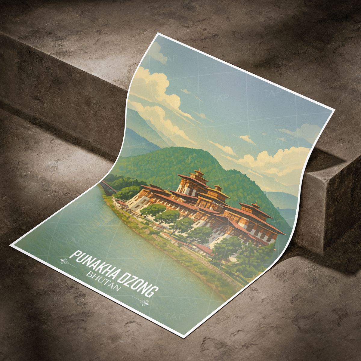Punakha Dzong - Bhutan - Travel Wall Art Print - Art Print - Travel Art Poster