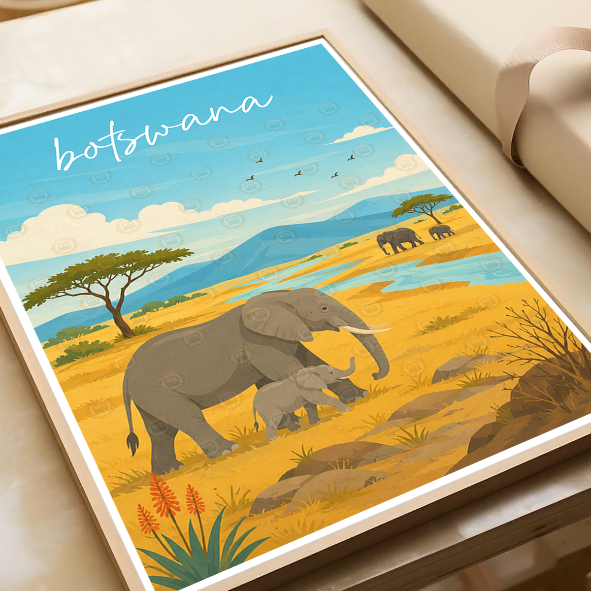 Botswana - Travel Wall Art Deco Poster Print - Travel Art Poster Print