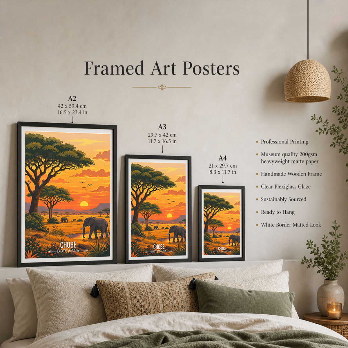 Chobe National Park - Botswana - Travel Wall Art Deco Poster Print - Travel Art Poster Print