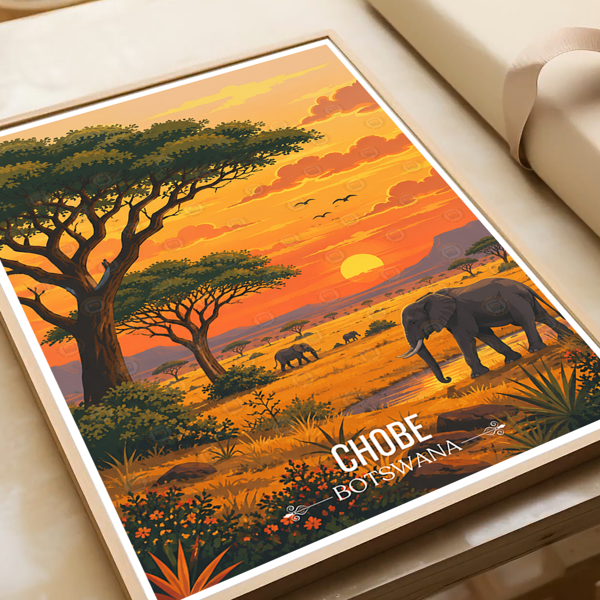 Chobe National Park - Botswana - Travel Wall Art Deco Poster Print - Travel Art Poster Print