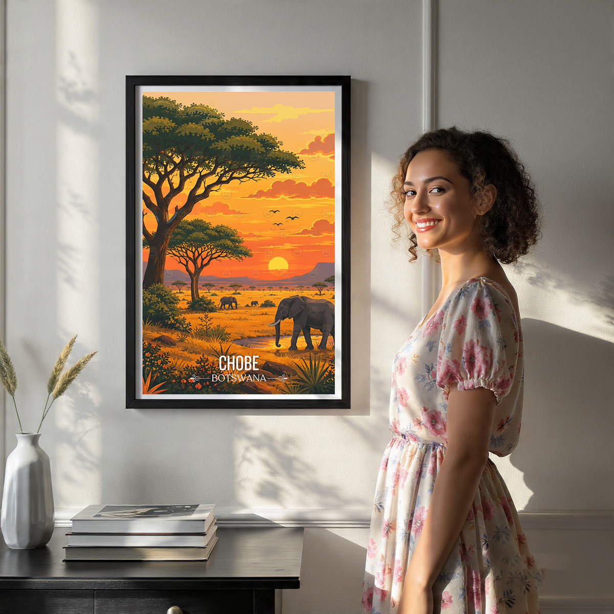 Chobe National Park - Botswana - Travel Wall Art Deco Poster Print - Travel Art Poster Print