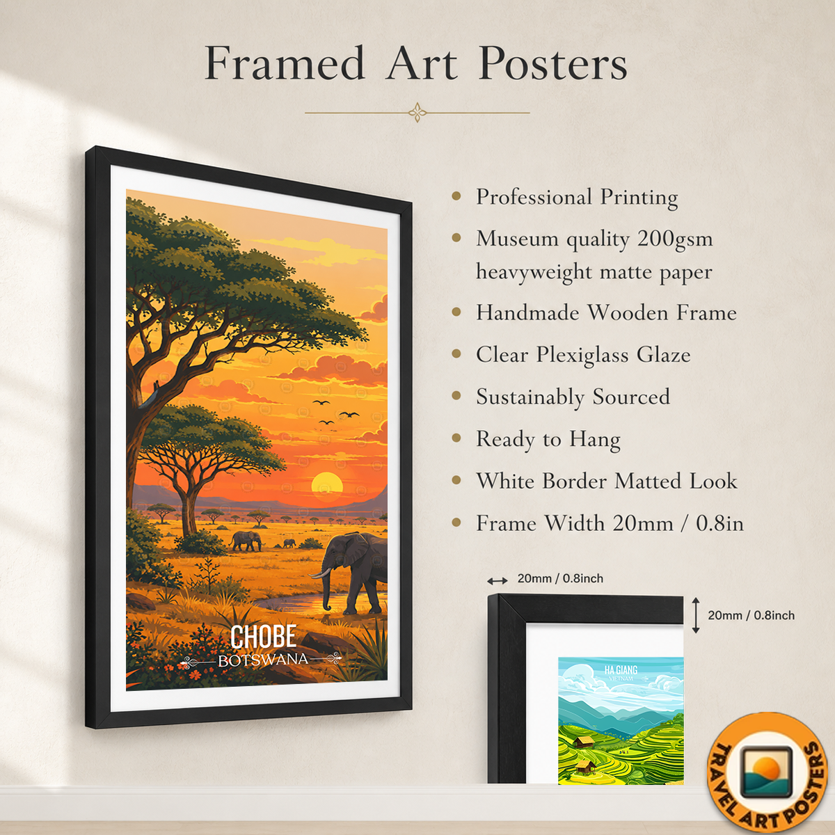 Chobe National Park - Botswana - Travel Wall Art Deco Poster Print - Travel Art Poster Print