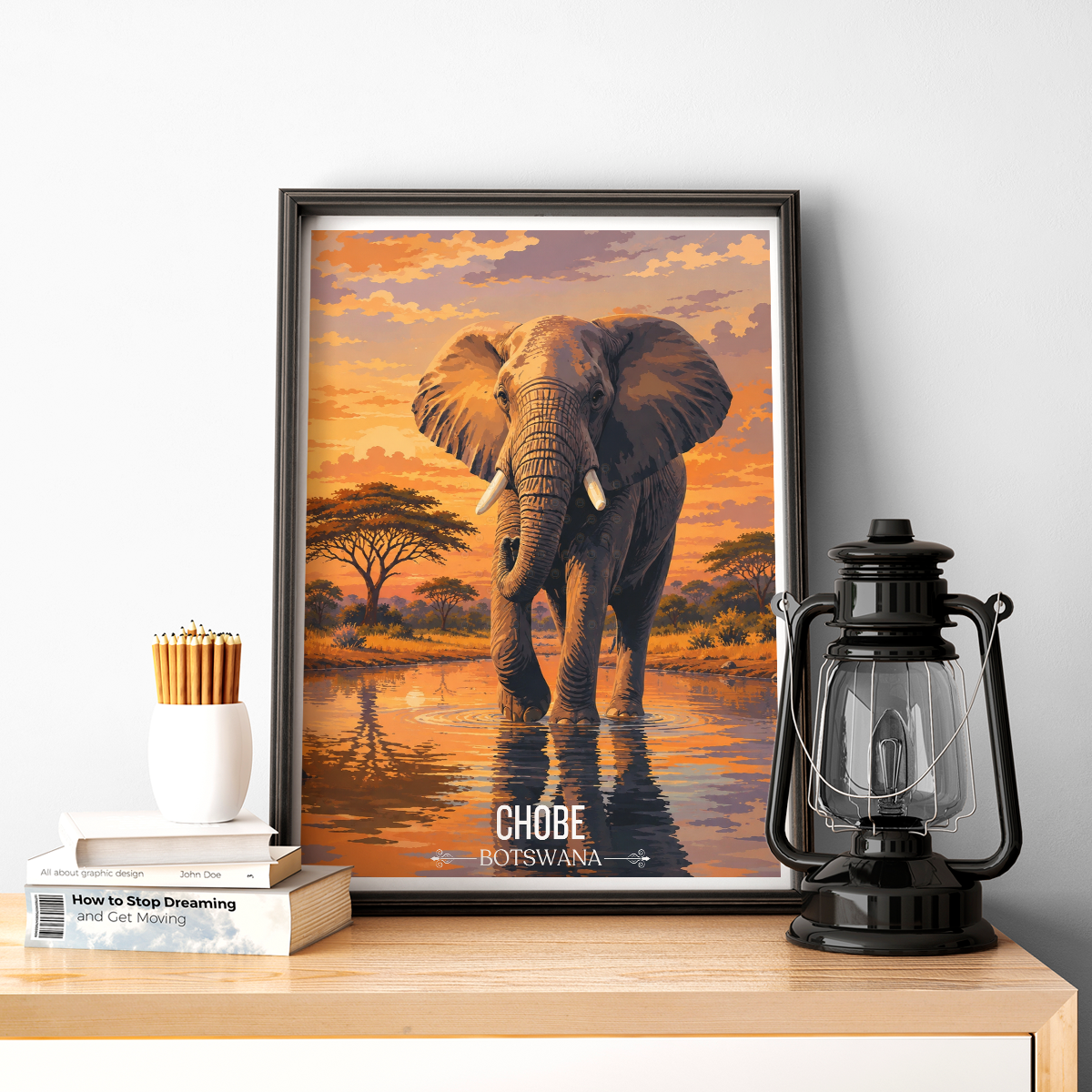 Chobe National Park - Botswana - Travel Wall Art Deco Poster Print - Travel Art Poster Print