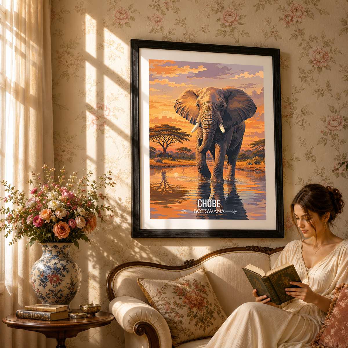 Chobe National Park - Botswana - Travel Wall Art Deco Poster Print - Travel Art Poster Print