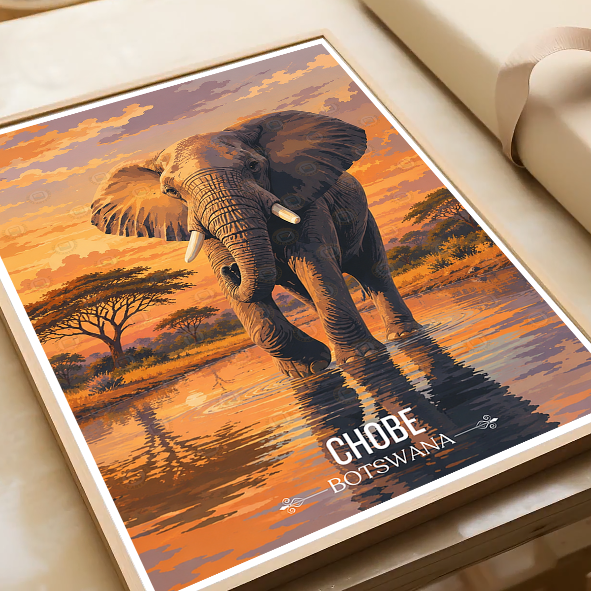 Chobe National Park - Botswana - Travel Wall Art Deco Poster Print - Travel Art Poster Print