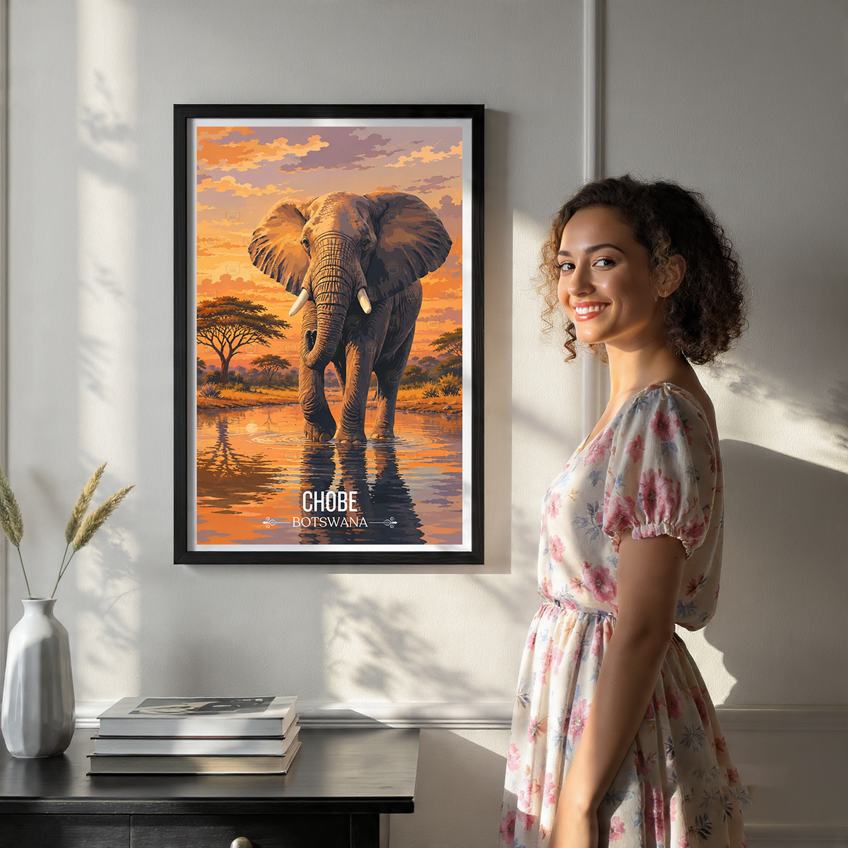 Chobe National Park - Botswana - Travel Wall Art Deco Poster Print - Travel Art Poster Print