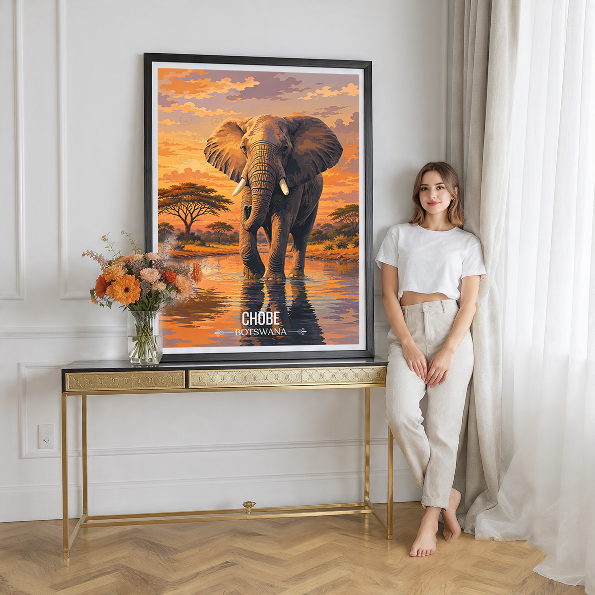 Chobe National Park - Botswana - Travel Wall Art Deco Poster Print - Travel Art Poster Print