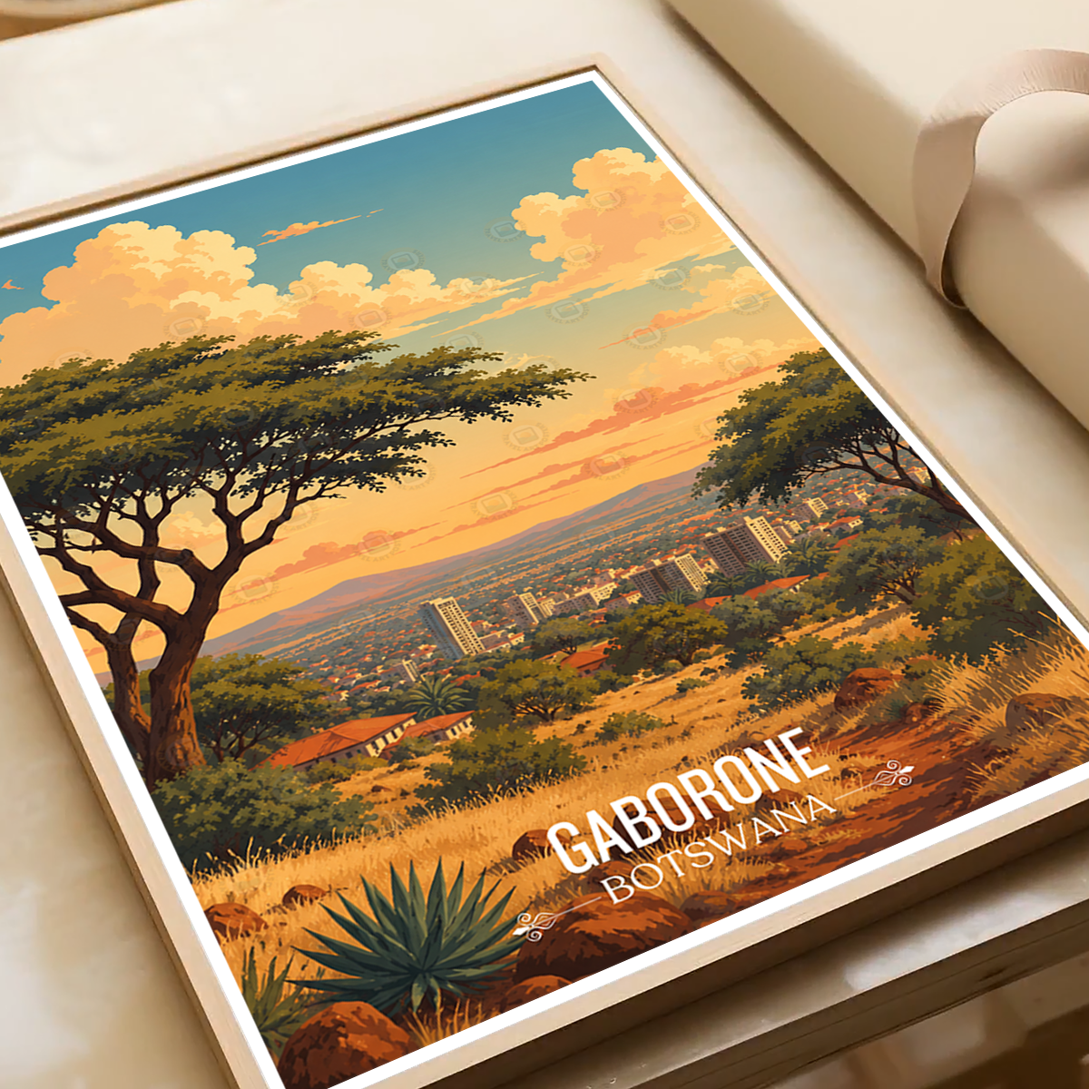 Gaborone - Botswana - Travel Wall Art Deco Poster Print - Travel Art Poster Print