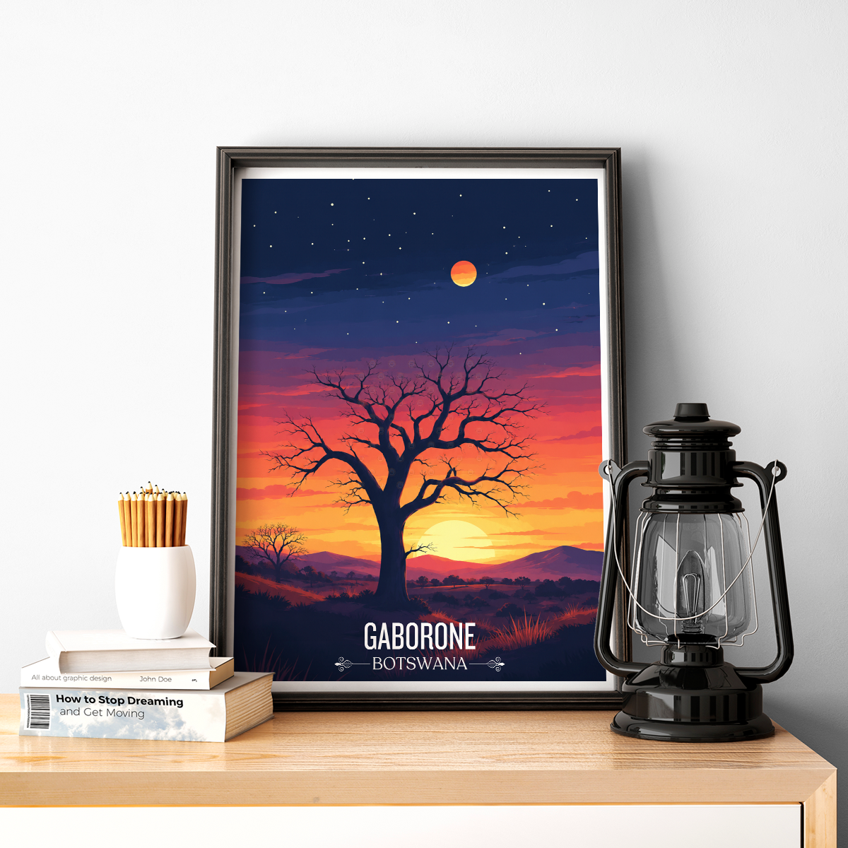 Gaborone - Botswana - Travel Wall Art Deco Poster Print - Travel Art Poster Print