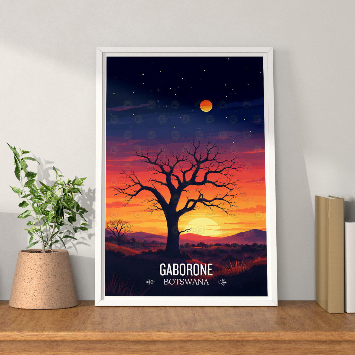 Gaborone - Botswana - Travel Wall Art Deco Poster Print - Travel Art Poster Print