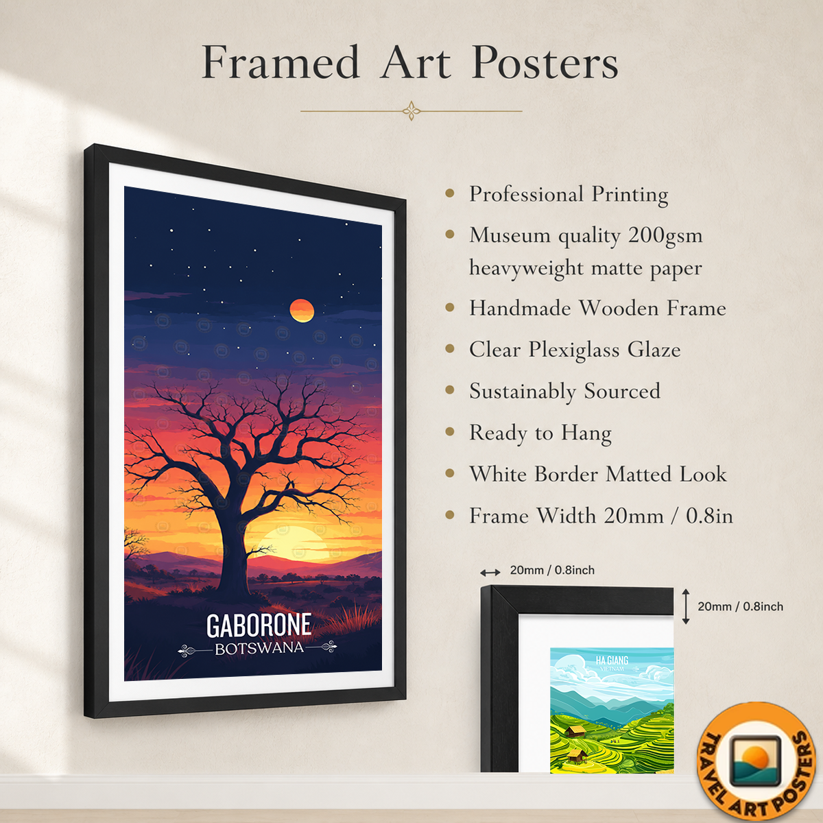 Gaborone - Botswana - Travel Wall Art Deco Poster Print - Travel Art Poster Print