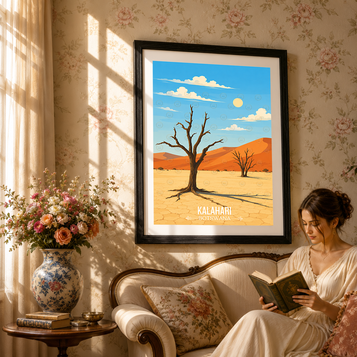 Kalahari - Botswana - Travel Wall Art Deco Poster Print - Travel Art Poster Print