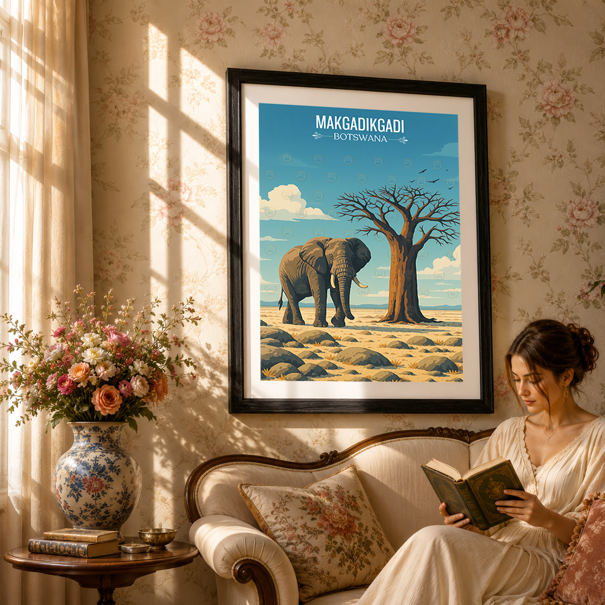 Makgadikgadi - Botswana - Travel Wall Art Deco Poster Print - Travel Art Poster Print