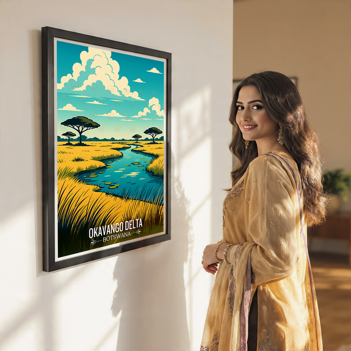 Okavango Delta - Botswana - Travel Wall Art Deco Poster Print - Travel Art Poster Print