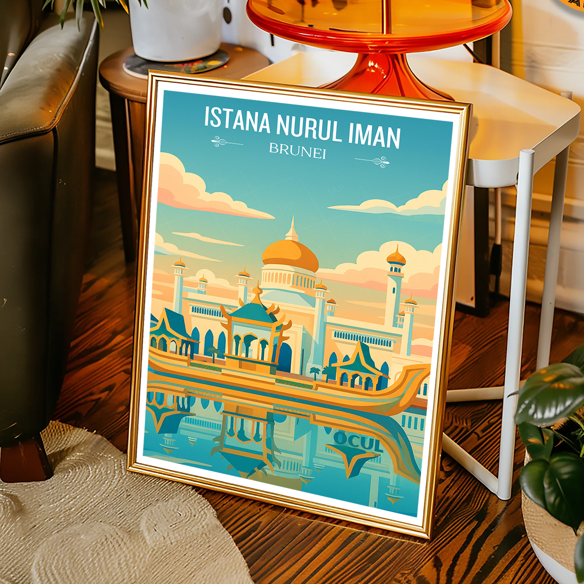 Istana Nurul Iman - Brunei - Travel Wall Art Print - Art Print - Travel Art Poster