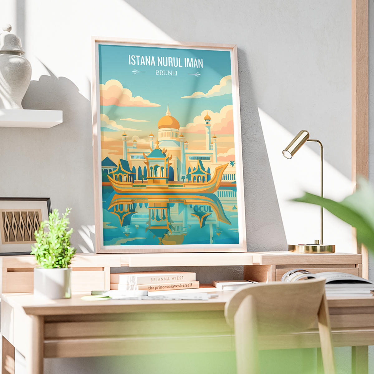 Istana Nurul Iman - Brunei - Travel Wall Art Print - Art Print - Travel Art Poster