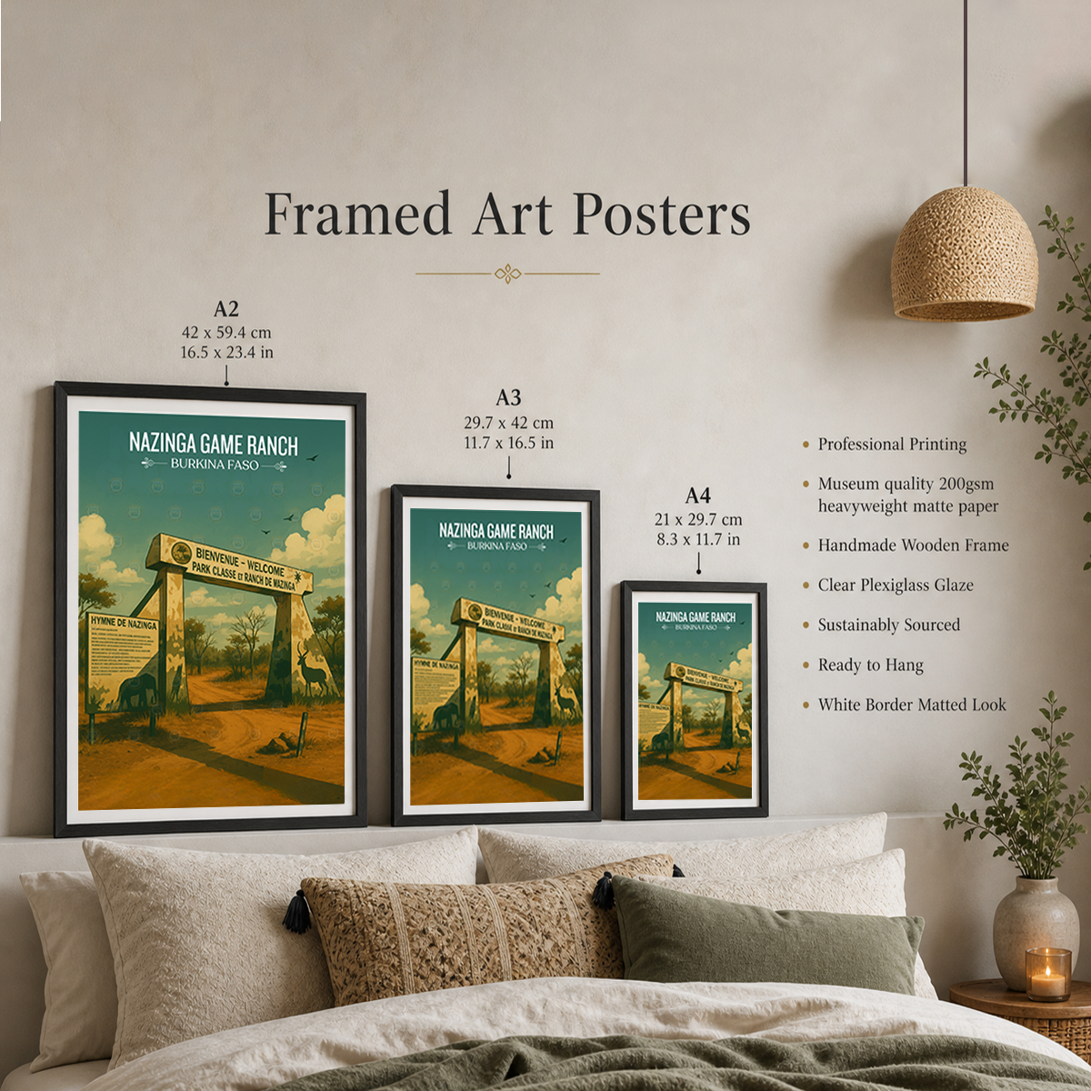 Nazinga Game Ranch - Burkina Faso - Travel Wall Poster Print Home Deco - Travel Art Poster Print