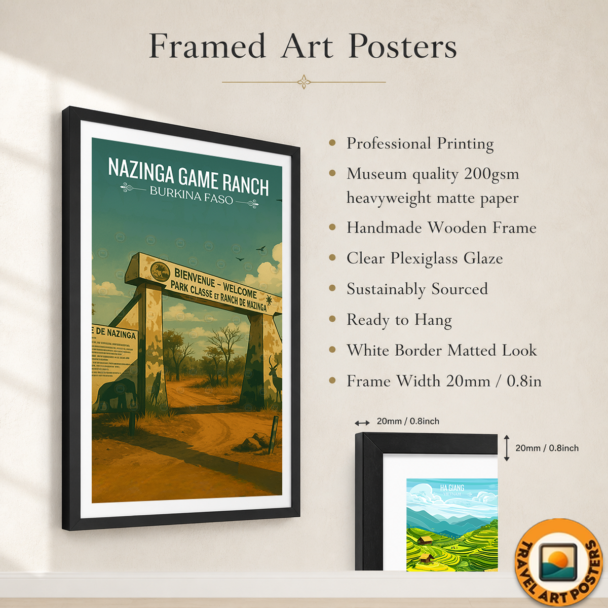 Nazinga Game Ranch - Burkina Faso - Travel Wall Poster Print Home Deco - Travel Art Poster Print