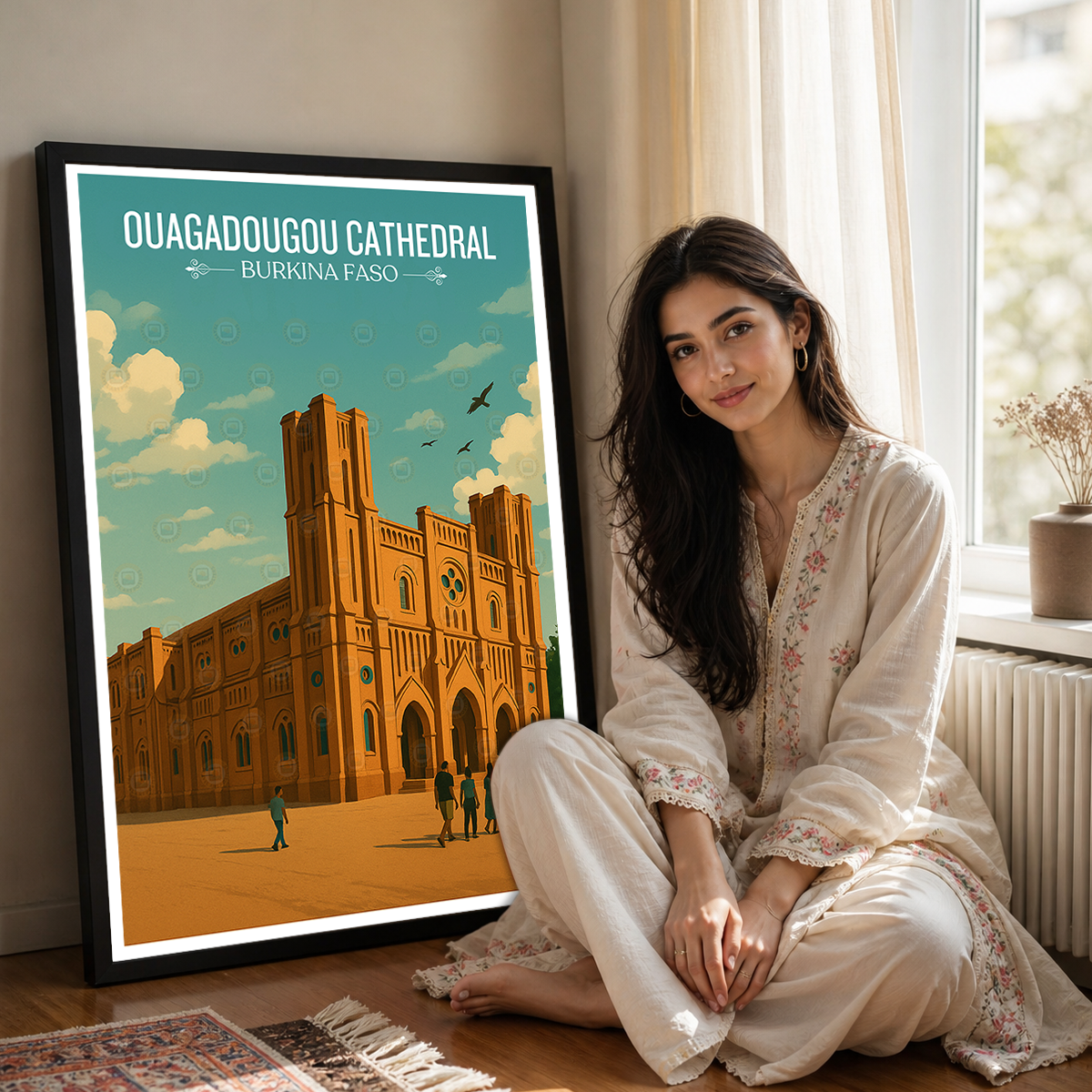 Ouagadougou Cathedral - Burkina Faso - Travel Wall Poster Print Home Deco - Travel Art Poster Print