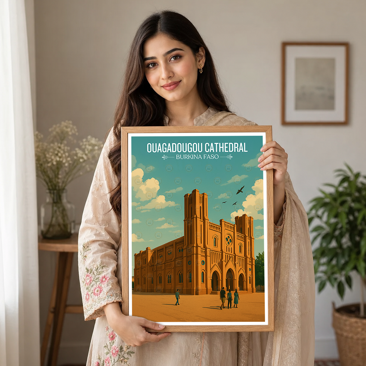 Ouagadougou Cathedral - Burkina Faso - Travel Wall Poster Print Home Deco - Travel Art Poster Print