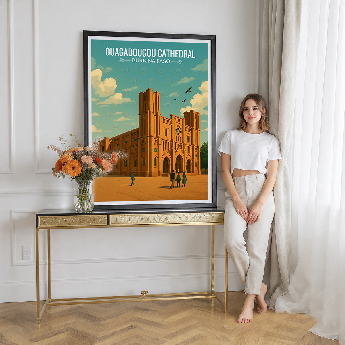 Ouagadougou Cathedral - Burkina Faso - Travel Wall Poster Print Home Deco - Travel Art Poster Print
