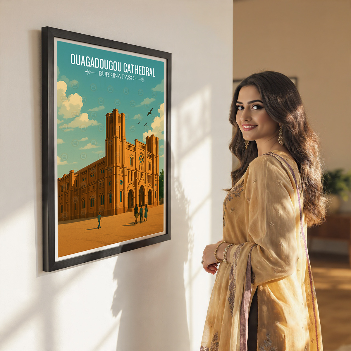 Ouagadougou Cathedral - Burkina Faso - Travel Wall Poster Print Home Deco - Travel Art Poster Print
