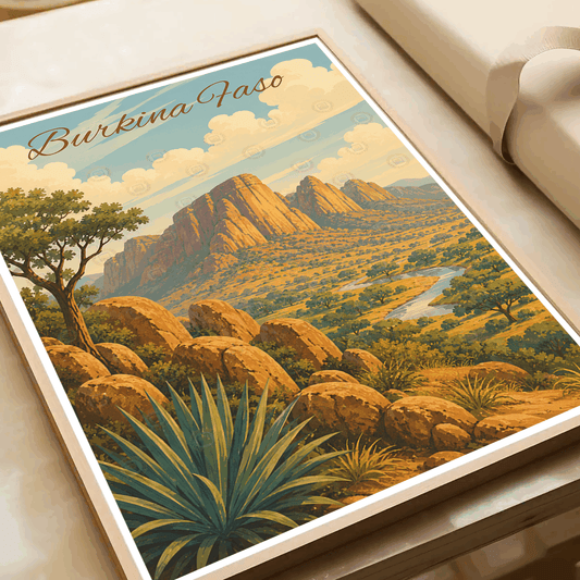 Burkina Faso travel poster – artwork presentation view 2