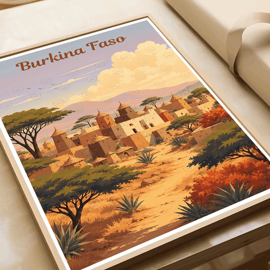 Burkina Faso travel poster – artwork presentation view 2