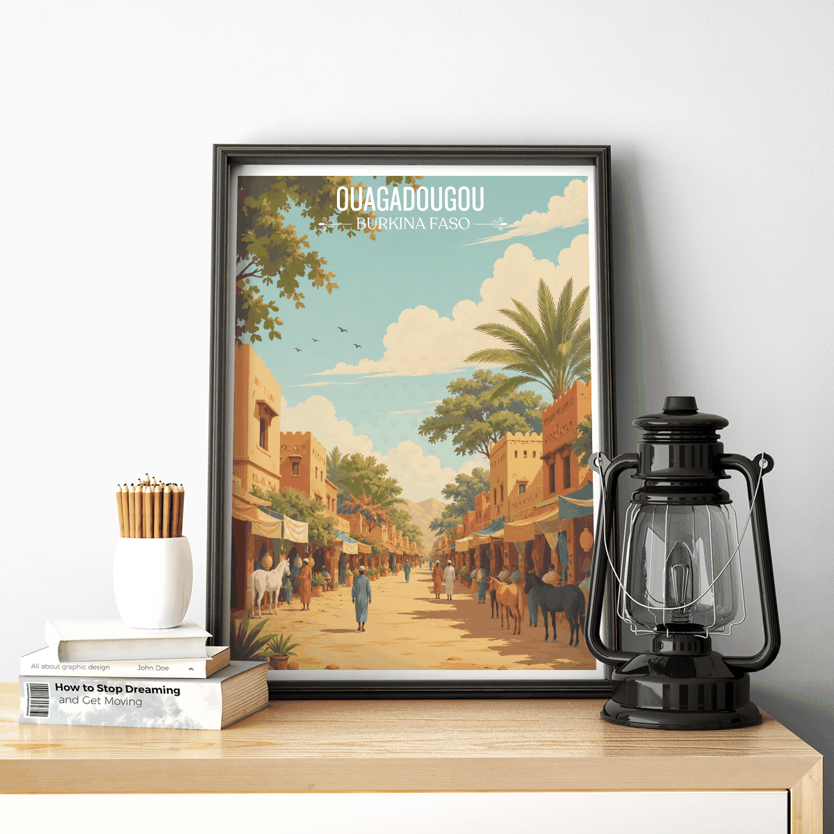 Ouagadougou travel poster – artwork presentation view 4