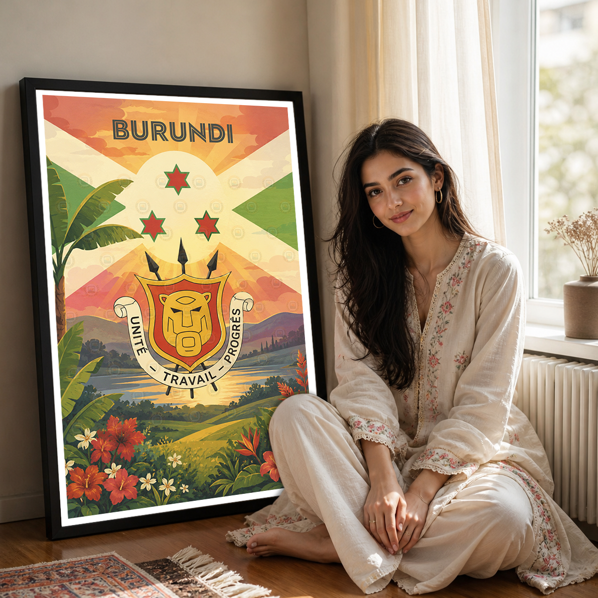 Burundi - Travel Art Print Wall Deco Poster - Travel Art Poster Print