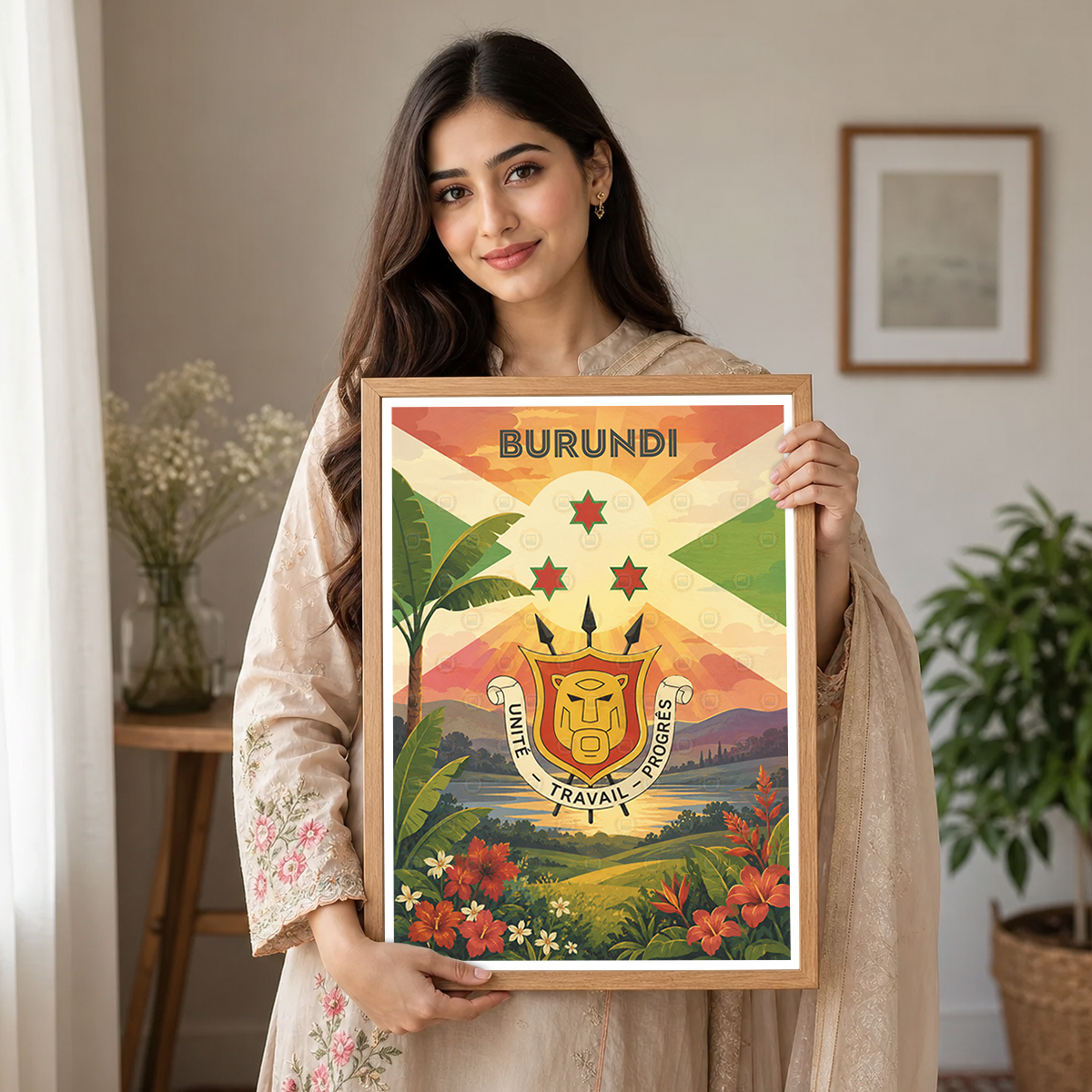 Burundi - Travel Art Print Wall Deco Poster - Travel Art Poster Print