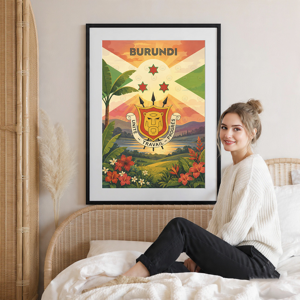 Burundi - Travel Art Print Wall Deco Poster - Travel Art Poster Print